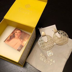 Kendra Scott Statement Earrings In Gold Filigree